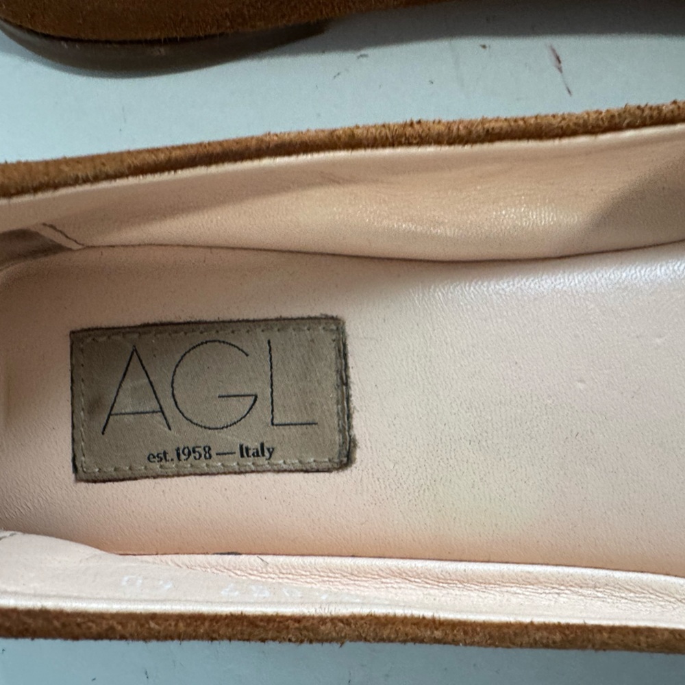 AGL Cognac Brown Kim Suede Ballet Flats Womens EU 40 - Picture 11 of 16